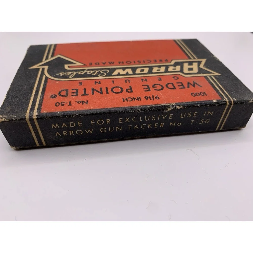 Vintage Arrow‎ Tack Pointed Staples in Original Box T-50  9/16